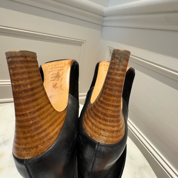 Sezane black leather & suede booties Size 38 - Picture 7 of 9